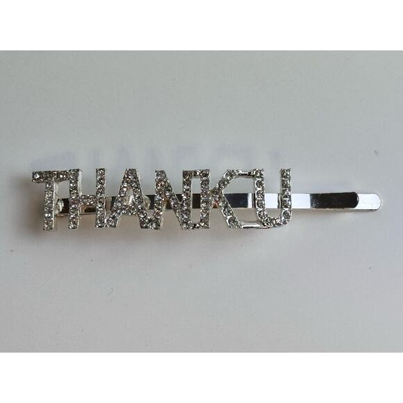 Rhinestones THANKU Hairpin, J-01 - Picture 8 of 10